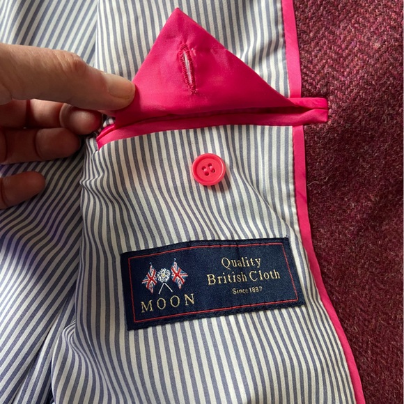 J. Crew Boyfriend blazer in burgundy herringbone English wool NWOT 8 - Picture 7 of 14